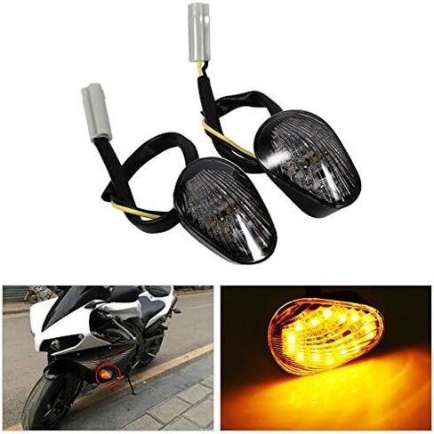 Motorcycle Turn Signal Light, Flush Mount Turn Signals, 1 Pair Amber Motorcycle LED Turn Signal Indicator Lamp Blinker Lights For Yamaha YZF R1 R6 R6S(Clear) in Saudi Arabia