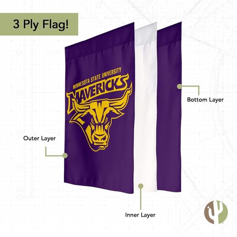 Desert Cactus Minnesota State University Mankato Garden Flag MNSU Mavericks Banner 100% Polyester (Design 2) in Saudi Arabia