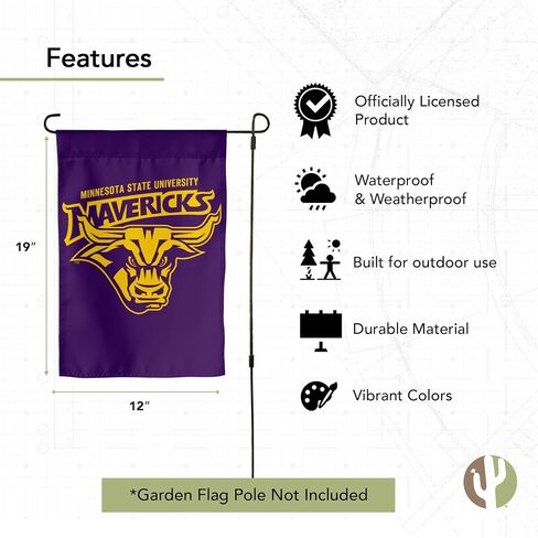 Desert Cactus Minnesota State University Mankato Garden Flag MNSU Mavericks Banner 100% Polyester (Design 2) in Saudi Arabia