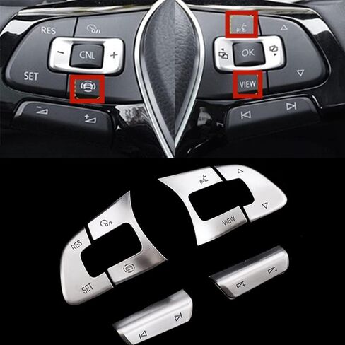 Compatible with VW Volkswagen Golf MK7 Passat B8 Tiguan Arteon Car Steering Wheel Acc Button Switch Volume Button Trim Cover Sticker (Button with CNL Letter) in Saudi Arabia