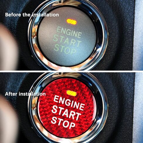Compatible with Engine Start Stop Button Sticker Carbon Fiber Key Lgnition Cover Interior Button Trim for Lexus ES is 2006-2012 LX 2007-2013 CT 2011-2017（Black） in Saudi Arabia