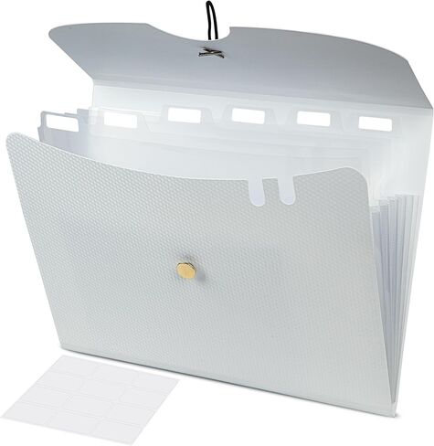 مجلد ملفات قابل للتوسيع بـ 7 جيوب - أزرق فاتح - 13 بوصة × 9.8 بوصة - مجلد أكورديون للحفاظ على أوراق بحجم الحروف منظمة - منظم ملفات الأكورديون البلاستيكي - منظم ملفات الأكورديون in Kuwait