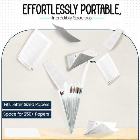 مجلد ملفات قابل للتوسيع بـ 7 جيوب - أزرق فاتح - 13 بوصة × 9.8 بوصة - مجلد أكورديون للحفاظ على أوراق بحجم الحروف منظمة - منظم ملفات الأكورديون البلاستيكي - منظم ملفات الأكورديون in Kuwait