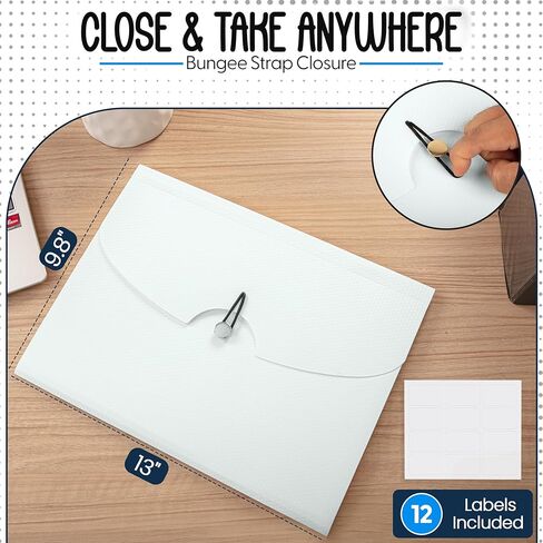 مجلد ملفات قابل للتوسيع بـ 7 جيوب - أزرق فاتح - 13 بوصة × 9.8 بوصة - مجلد أكورديون للحفاظ على أوراق بحجم الحروف منظمة - منظم ملفات الأكورديون البلاستيكي - منظم ملفات الأكورديون in Kuwait