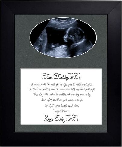Daddy To Be Reclaimed Wood Picture Frame with Mat - 8x10 Wooden Baby Ultrasound Picture Frame – Dear Daddy To Be New Parent Sonogram Frame (Reclaimed Wooden Frame with Black Mat, Dear Daddy To Be) in Saudi Arabia