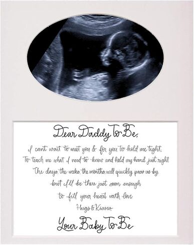 Daddy To Be Reclaimed Wood Picture Frame with Mat - 8x10 Wooden Baby Ultrasound Picture Frame – Dear Daddy To Be New Parent Sonogram Frame (Reclaimed Wooden Frame with Black Mat, Dear Daddy To Be) in Saudi Arabia