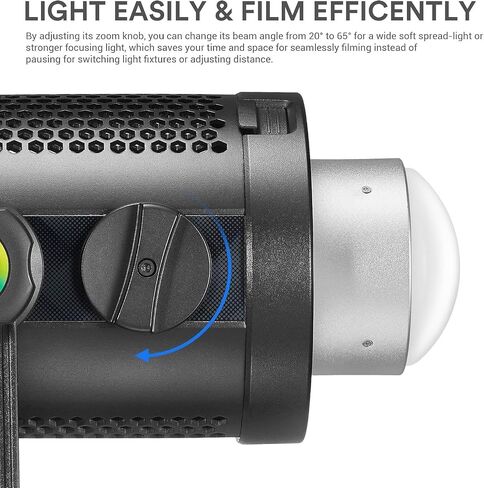 Godox SZ150R 150W RGB LED Video Light, Bicolor LED Light 2800K-6500K with Remote RC-R9 & 37FX Effects, CRI 97+ Bowens Mount LED Continuous Light, Silent Mode for Videorecording in Saudi Arabia