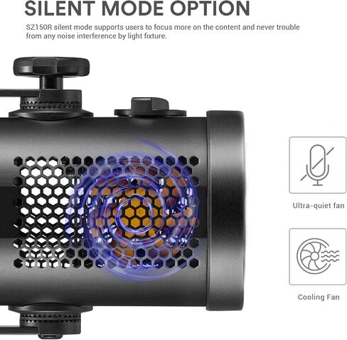 Godox SZ150R 150W RGB LED Video Light, Bicolor LED Light 2800K-6500K with Remote RC-R9 & 37FX Effects, CRI 97+ Bowens Mount LED Continuous Light, Silent Mode for Videorecording in Saudi Arabia