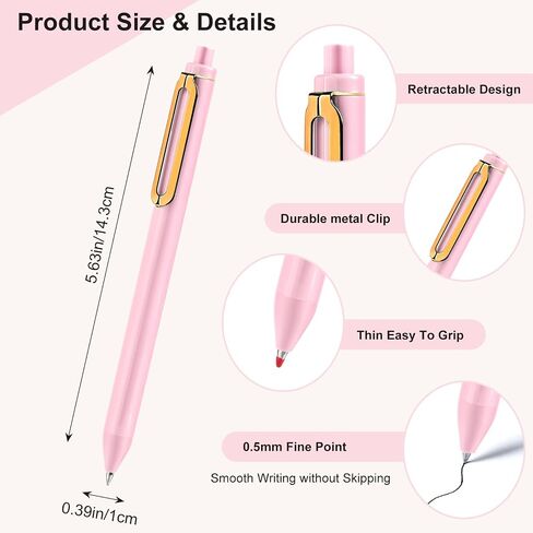 Aesthetic Gel Pens, 0.5 mm Fine Point Black Ink Pens, Quick Dry Smooth Writing Pens for Journaling Note Taking,Cute School Office Supplies,Gifts for Women Men (Aesthetic) in Saudi Arabia