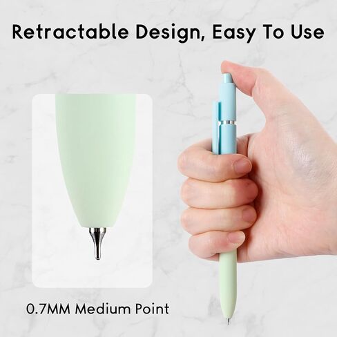 Retractable Gel Ink Pens, 5 Pcs Pastel Gel Pens Black Ink No Smear No Bleed 0.5 mm Pens Fine Point Smooth Writing Pens, Cute Aesthetic Pens with Comfort Grip for Journaling Note Taking in Saudi Arabia
