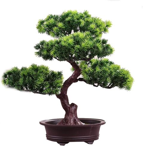 Artificial Bonsai Tree, Simulation Pine Tree Potted Plant, Office DIY Decorative Bonsai, Fake Green Plant Decoration Artificial Plants, for Desktop Display, Zen Garden Décor in Saudi Arabia