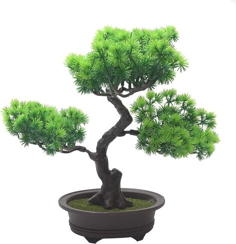 Artificial Bonsai Tree, Simulation Pine Tree Potted Plant, Office DIY Decorative Bonsai, Fake Green Plant Decoration Artificial Plants, for Desktop Display, Zen Garden Décor in Saudi Arabia