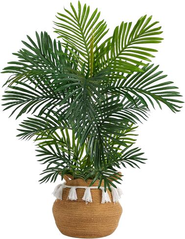 Nearly Natural 40in. Areca Artificial Palm Tree in Boho Chic Handmade Natural Cotton Woven Planter with Tassels UV Resistant (Indoor/Outdoor) in Saudi Arabia