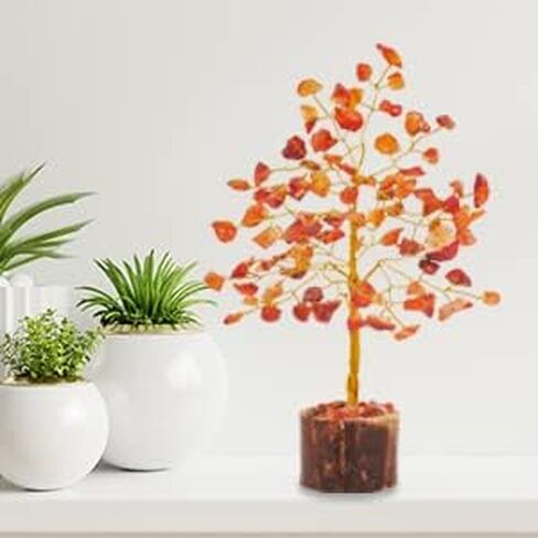 Carnelian Crystal Tree - Spiritual Trees - Crystal Tree for Positive Energy - Reiki Gifts - Mini Naturals Trees - Positive Energy Gifts for Women - Gemstone Tree Decor in Kuwait
