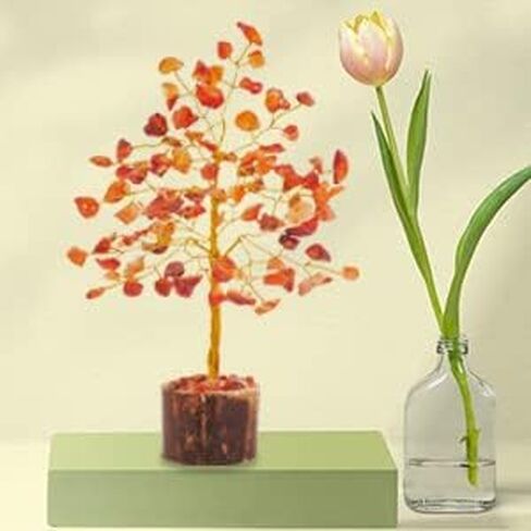 Carnelian Crystal Tree - Spiritual Trees - Crystal Tree for Positive Energy - Reiki Gifts - Mini Naturals Trees - Positive Energy Gifts for Women - Gemstone Tree Decor in Kuwait