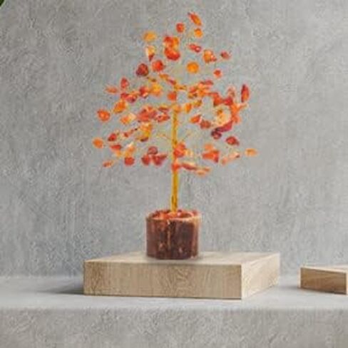 Carnelian Crystal Tree - Spiritual Trees - Crystal Tree for Positive Energy - Reiki Gifts - Mini Naturals Trees - Positive Energy Gifts for Women - Gemstone Tree Decor in Kuwait