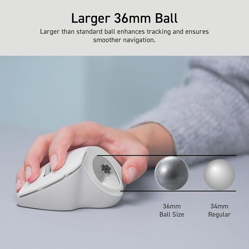 ELECOM Ergonomic Comfort Design Trackball IST Bluetooth 5.3, Smooth Tracking with Ruby Ball Bearing, 36mm Ball, Thumb Control, Compatible for Windows, PC, Mac, iPadOS, and Android Black (M-IT10BRBK) in Saudi Arabia