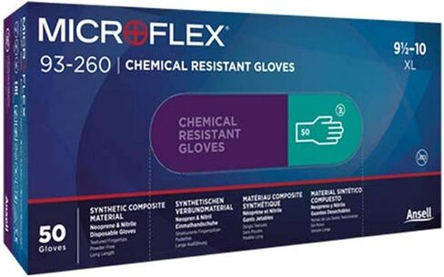 Microflex 93260100 93-260 7.8 Mil Triple-Layer Disposable Neoprene and Nitrile Blend Gloves, Small, Case (50) in Saudi Arabia