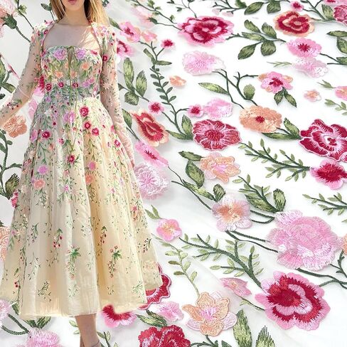 2Y نسيج الدانتيل طول 71.6 "العرض 59" رائعة التطريز زهرة نسيج الدانتيل الناعم بواسطة الفناء DIY بها بنفسك فستان الزفاف فستان حفلة فستان النسيج الملحقات in Kuwait