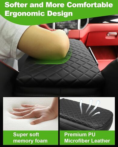 غطاء وحدة التحكم المركزية لسيارة Toyota 4Runner 2024 2010-2023 غطاء مسند الذراع الجيل الخامس 4Runner ملحقات أسود مع جيوب ترقية من جلد البولي يوريثان in Kuwait