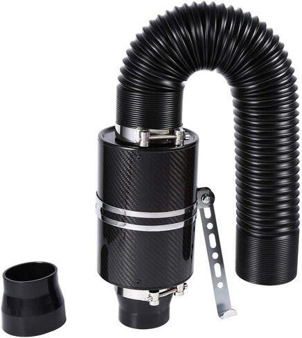 Intake Air Filter, Car Intake Induction Filter 3" Air Intake Carbon Fiber Box Cold Air Filter Feed Enclosed Intake Induction Pipe Hose Kit Air Intake Filter Induction Kit in Saudi Arabia