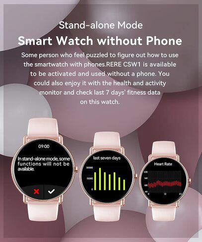 AMOLED Smart Watch (Answer/Make Call) for Women, With/Without Phone Mode, 1.43" Round Fitness Watch, Body Temperature Thermometer, Heart Rate, SpO2, Sleep Monitor, 7-10 Days Battery, Pink in Saudi Arabia