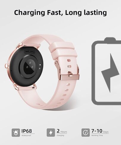 AMOLED Smart Watch (Answer/Make Call) for Women, With/Without Phone Mode, 1.43" Round Fitness Watch, Body Temperature Thermometer, Heart Rate, SpO2, Sleep Monitor, 7-10 Days Battery, Pink in Saudi Arabia