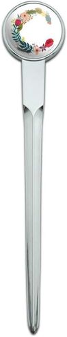 Letter C Floral Monogram Initial Classic Chrome Plated Metal Envelope Letter Opener Slitter in Saudi Arabia
