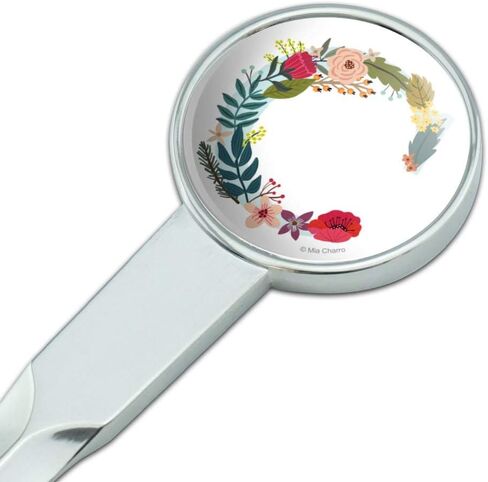 Letter C Floral Monogram Initial Classic Chrome Plated Metal Envelope Letter Opener Slitter in Saudi Arabia