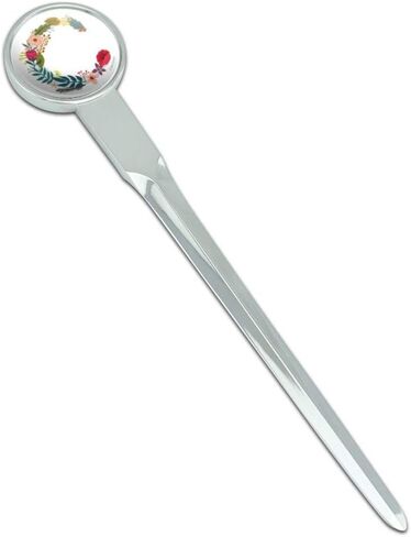 Letter C Floral Monogram Initial Classic Chrome Plated Metal Envelope Letter Opener Slitter in Saudi Arabia