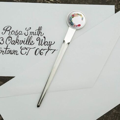 Letter C Floral Monogram Initial Classic Chrome Plated Metal Envelope Letter Opener Slitter in Saudi Arabia