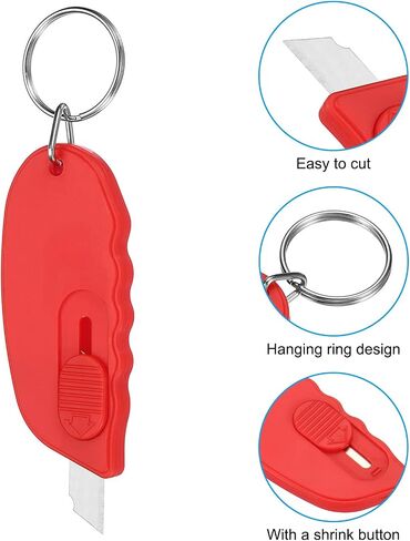PATIKIL Mini Portable Box Cutter, 5 Pcs Package Opener Small Utility Office Letter Opener for Box Envelope Open, Paper Cutting, DIY, Blue in Saudi Arabia