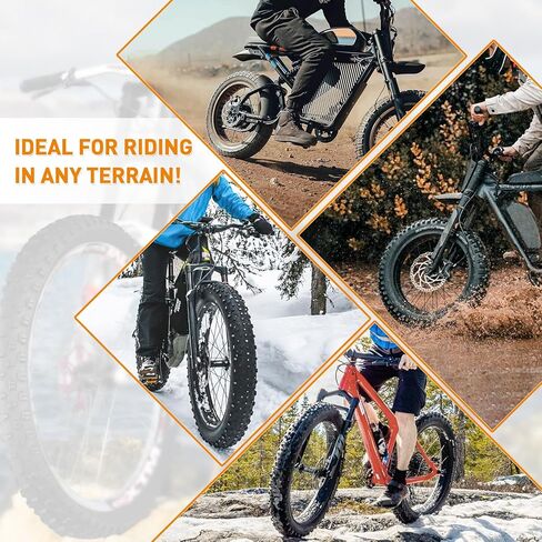 إطارات دراجة مقاس 20 × 4.0، إطار سميك لـ MTB، مجموعة استبدال إطارات الدراجة الدهنية للدراجة الإلكترونية تتضمن إطارات دراجة سميكة شديدة التحمل، أنبوب إطار سميك، رافعة إطار متوافقة مع شارع الثلج الجبلي الواسع لجميع التضاريس in Kuwait