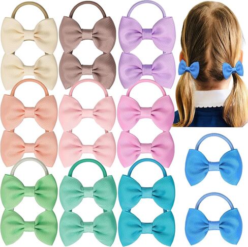 CÉLLOT Girls Hair Ties,20 PCS 2.75 inch Hair Bows No Slip Durable Elastic Ponytail Holders Hair Ties for Baby Girls Schoolgirls Kids Toddler Hair Accessories in Saudi Arabia