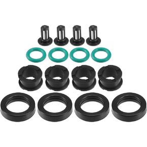 Fuel Injector Seal O Ring - Car O-Ring Rebuild Repair Kit - for Honda 1992-1995 NBR Rubber Black - 4 Sets