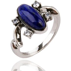 925 Silver Plated Cubic Zirconia Blue Stone Vampire Diaries Elena's Daylight Women Band Ring,Size 6