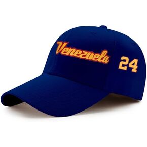 Venezuela Baseball Caps Men Women Spring and Summer Letters Embroidered Adjustable Baseball Cap (Blue)