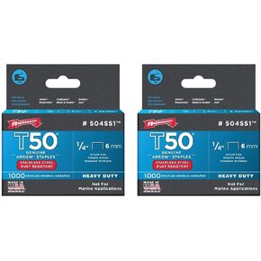 Pack of 2 Arrow Fastener 504SS1 1/4" T50 Stainless Steel Staples