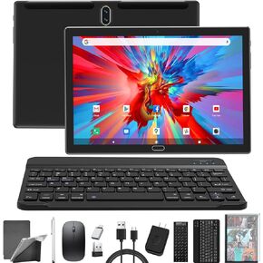 ZONKO Tablet 10 inch 4G Cellular Tablet PC with Dual Sim Card Slot, 4GB+64GB Storage(512GB Expand), Tablet with Keyboard Mouse Stylus, Octa-Core Processor,13MP Camera, WiFi, GPS(Black) in Kuwait