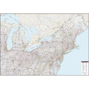 Northeastern United States Wall Map - 60" x 42" Laminated