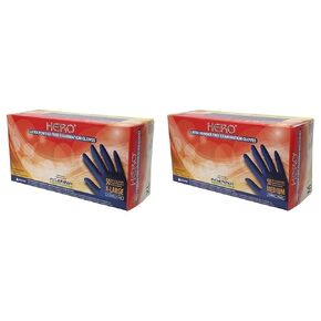 Adenna HER008 Hero 14 mil Powder-Free Latex Gloves, Extended Cuff, Medical Grade, Blue, X-Large, Box of 50