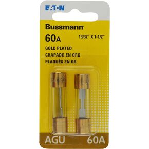 Bussmann (BP/AGU-60GP-RP) Gold Plated 60 Amp Fast Acting AGU Fuse, (Pack of 2)