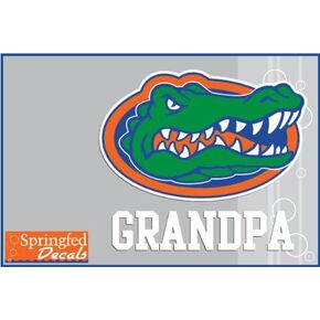 Florida Gators GRANDPA with GATOR HEAD Logo Vinyl Decal #2 Car Truck Window UF Sticker FBA