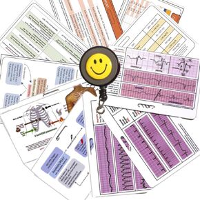 12 pcs- EMT/Paramedics/EMS Badge Reference Card - CPR, ACLS, BLS, Code Blue, EKG, V/S, PED V/S, Stroke, Neuro/Glows coma Scale, Assessment (Cheat Sheet &12 Cards)