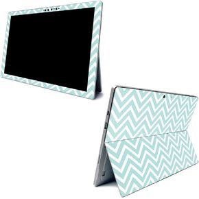 MightySkins Skin for Microsoft Surface Pro 7 - Aqua Chevron | Protective, Durable, and Unique Vinyl Decal Wrap Cover | Easy to Apply, Remove, and Change Styles | Made in The USA