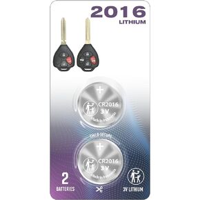 (2 Pack) CR2016 2016 Compatible with Toyota and for Scion Remote Key Fob OEM (Bundle with Tool) fits 2005-2019 case Cover Avalon Camry Corolla Matrix Vibe iQ tC xB xD 4Runner Matrix Rav4 Venza Yaris