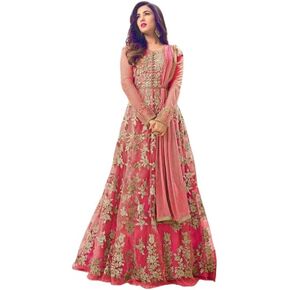 Embroidered Net Anarkali Suit