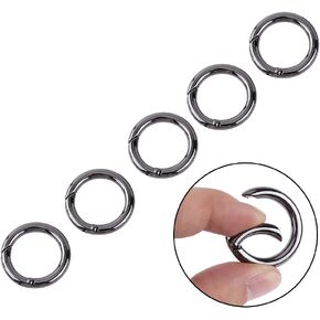 Round Carabiner Clips, 5pcs Zinc Alloy Circular Key Ring Keychain Hook Clip Carabiner Purse Clip Spring Snap Hook Locking Carabiners Keychain Keyring Buckle