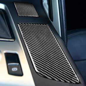Real Carbon Fiber Armrest Storage Cup Holder Gears Panel Protective Cover Molding Trims Sticker Accessories for 2014 2015 2016 2017 2018 2019 Chevrolet Corvette C7 Z06 (Black)