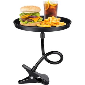 Adjustable Food Tray for Car, 360° Non-Slip Swivel Car Food Table, 8.7 Inch Diameter Swivel Car Clip Type Tray Drink and Snacks Table, Universal Car Accessories for Most